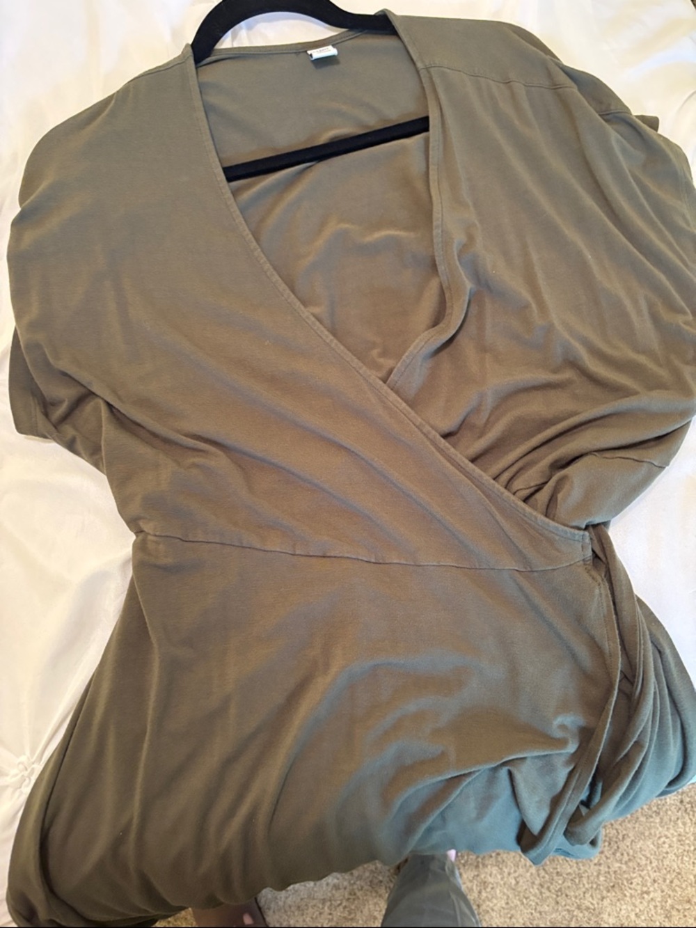 Old Navy Olive Green Wrap Maxi Dress - Picture 3 of 4